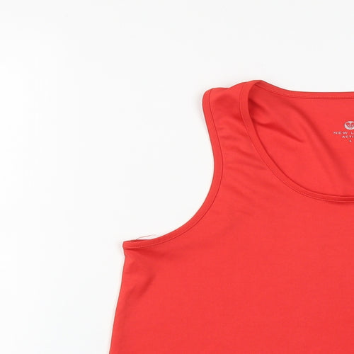 New Look Womens Red  Polyester Basic Tank Size L Round Neck