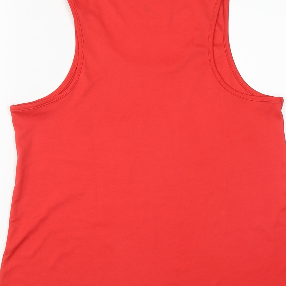 New Look Womens Red  Polyester Basic Tank Size L Round Neck