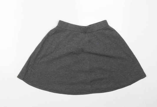 George Girls Grey  Cotton A-Line Skirt Size 9-10 Years  Regular