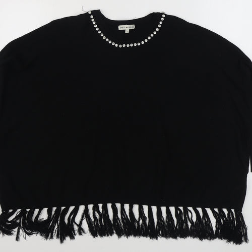 Millenium Womens Black Boat Neck  Viscose Pullover Jumper Size M