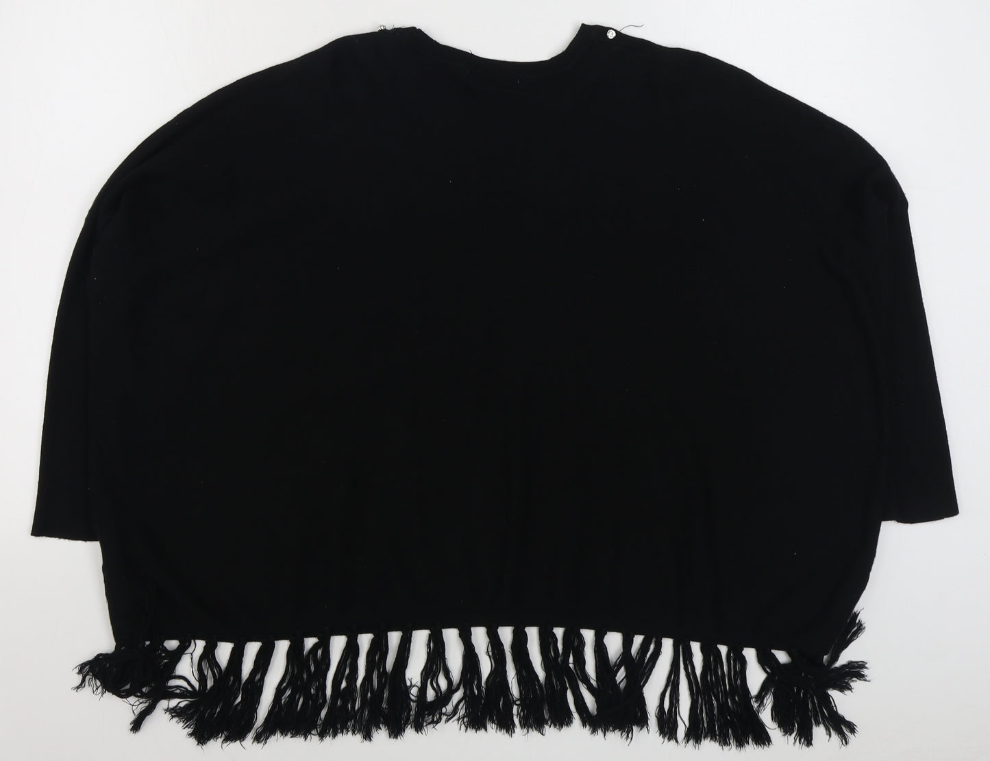 Millenium Womens Black Boat Neck  Viscose Pullover Jumper Size M