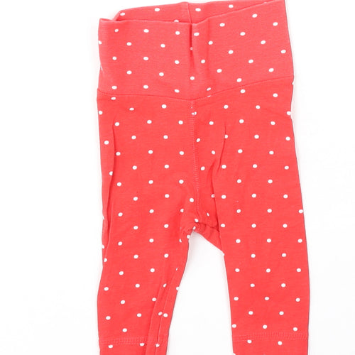 H&M Girls Red Spotted Cotton Jegging Trousers Size 2-3 Years  Regular