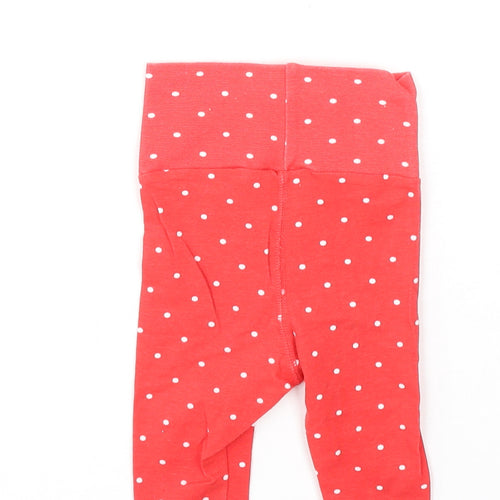 H&M Girls Red Spotted Cotton Jegging Trousers Size 2-3 Years  Regular