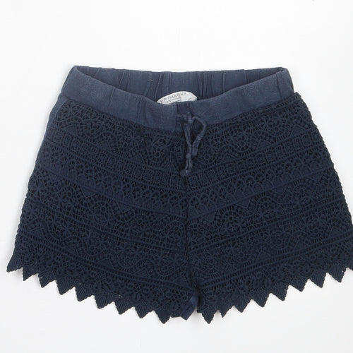 Primark Girls Blue Geometric Cotton Sweat Shorts Size 9-10 Years  Regular