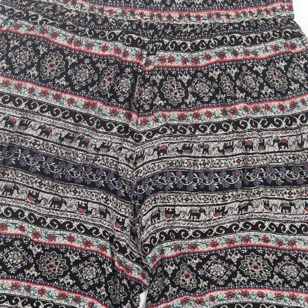 Angie Womens Multicoloured Geometric Viscose Bermuda Shorts Size M L9 in Regular