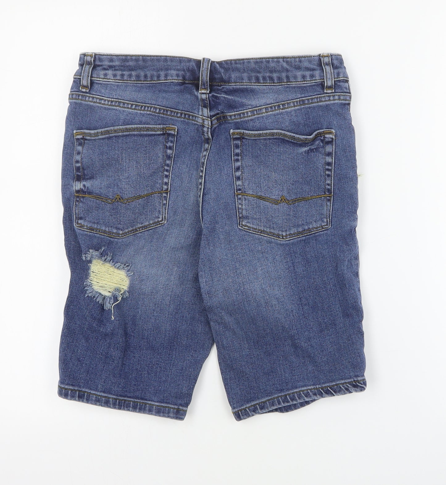 ASOS Mens Blue  Cotton Biker Shorts Size 30 in L9 in Regular Zip