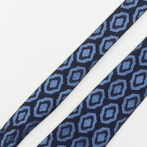 St Michael Mens Blue Geometric Polyester Pointed Tie One Size