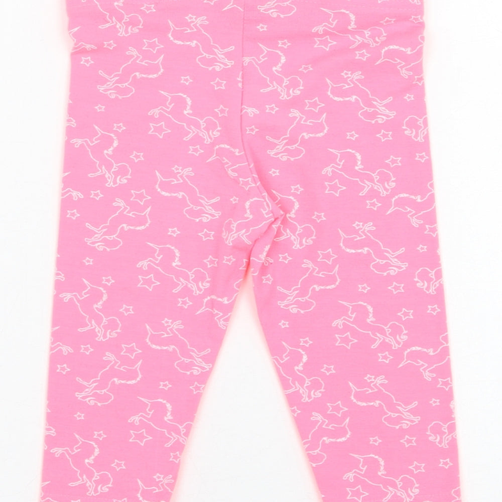 Primark Girls Pink  Polyester Jogger Trousers Size 3-4 Years  Regular Pullover - Leggings, Unicorn