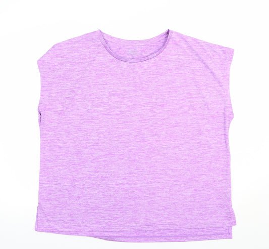 Dunnes Womens Purple Nylon Cropped Tank Size L Round Neck Pullover
