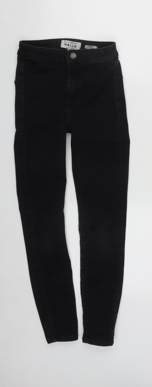 New Look Girls Black  Cotton Skinny Jeans Size 12 Years L24 in Regular Zip