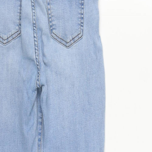 Denim & Co. Girls Blue  Cotton Straight Jeans Size 11-12 Years  Regular Zip
