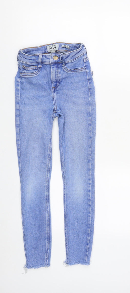 New Look Girls Blue  Cotton Skinny Jeans Size 12 Years L24 in Regular Zip