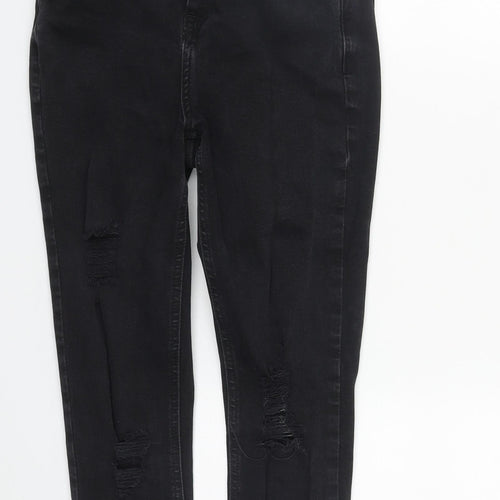 New Look Girls Black  Cotton Skinny Jeans Size 13 Years L26 in Regular Zip