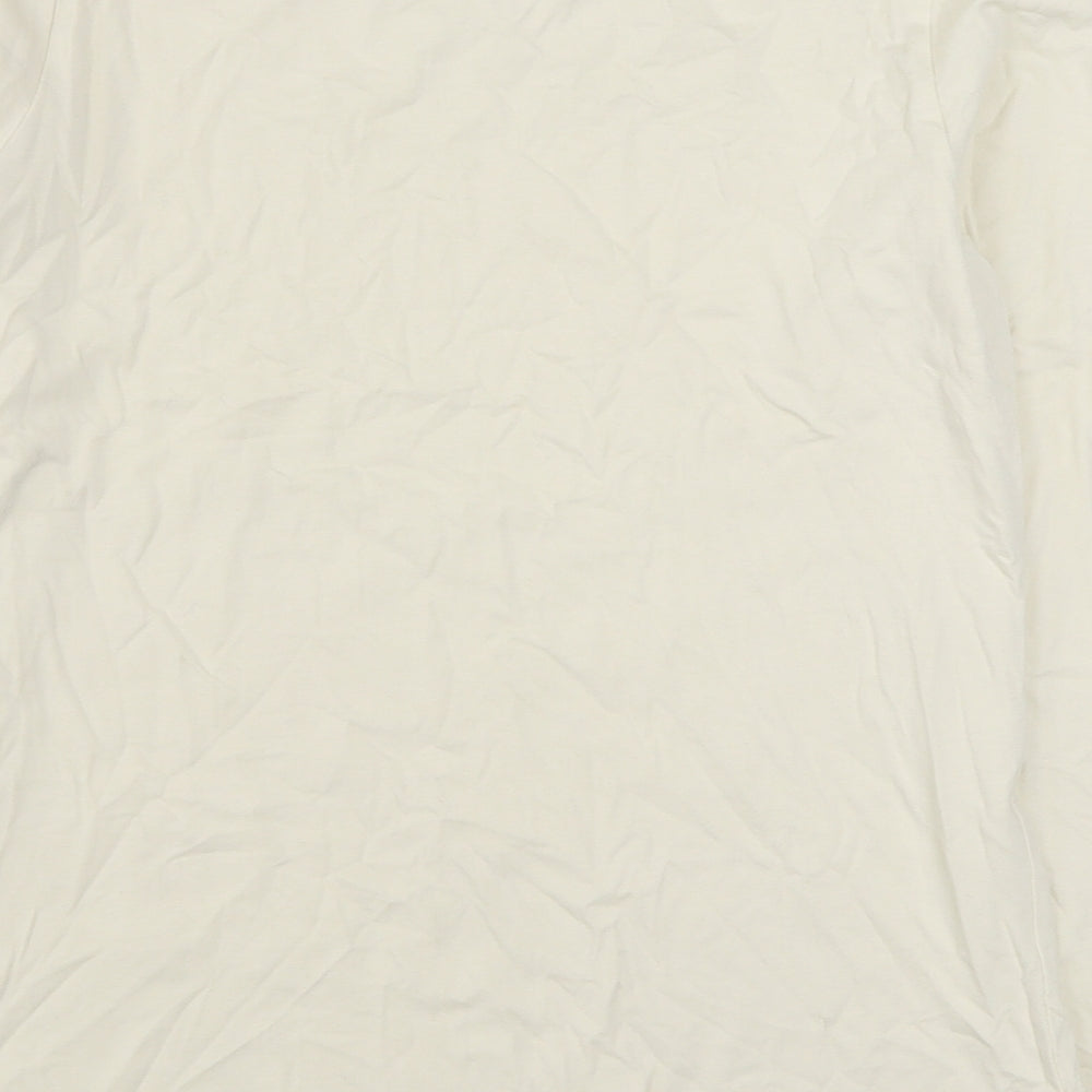 Artigiano Womens White  Cotton Basic T-Shirt Size 14 Boat Neck