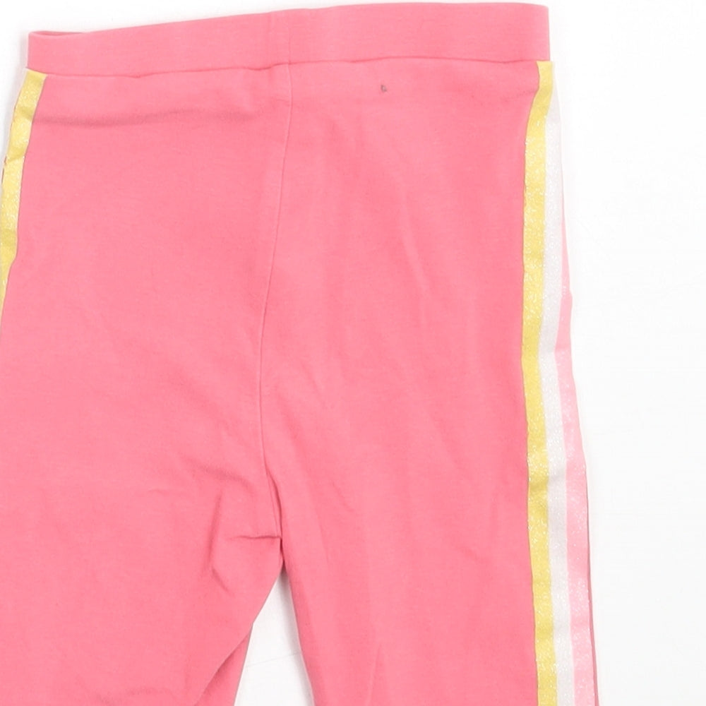 Marks and Spencer Girls Pink Striped Cotton Biker Shorts Size 2-3 Years  Regular