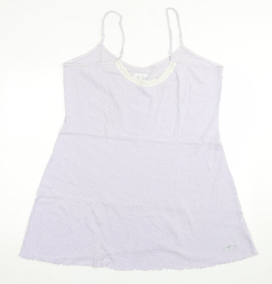 Per Una Womens Purple Striped Cotton  Dress Size L