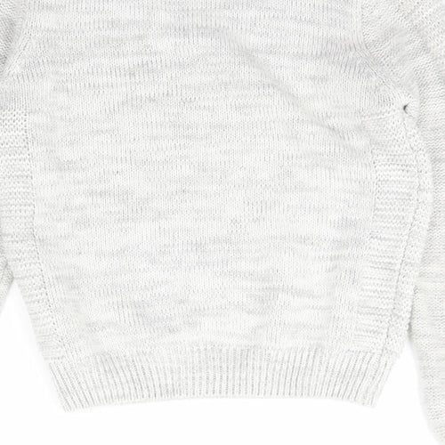 Matalan Boys Grey Scoop Neck  Acrylic Pullover Jumper Size 9-10 Years  Pullover