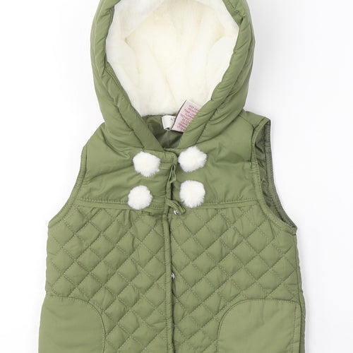 Aspen Girls Green   Gilet Coat Size 3 Years  Button