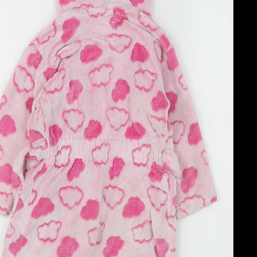 F&F Girls Pink Geometric Polyester Kimono Gown Size 3-4 Years