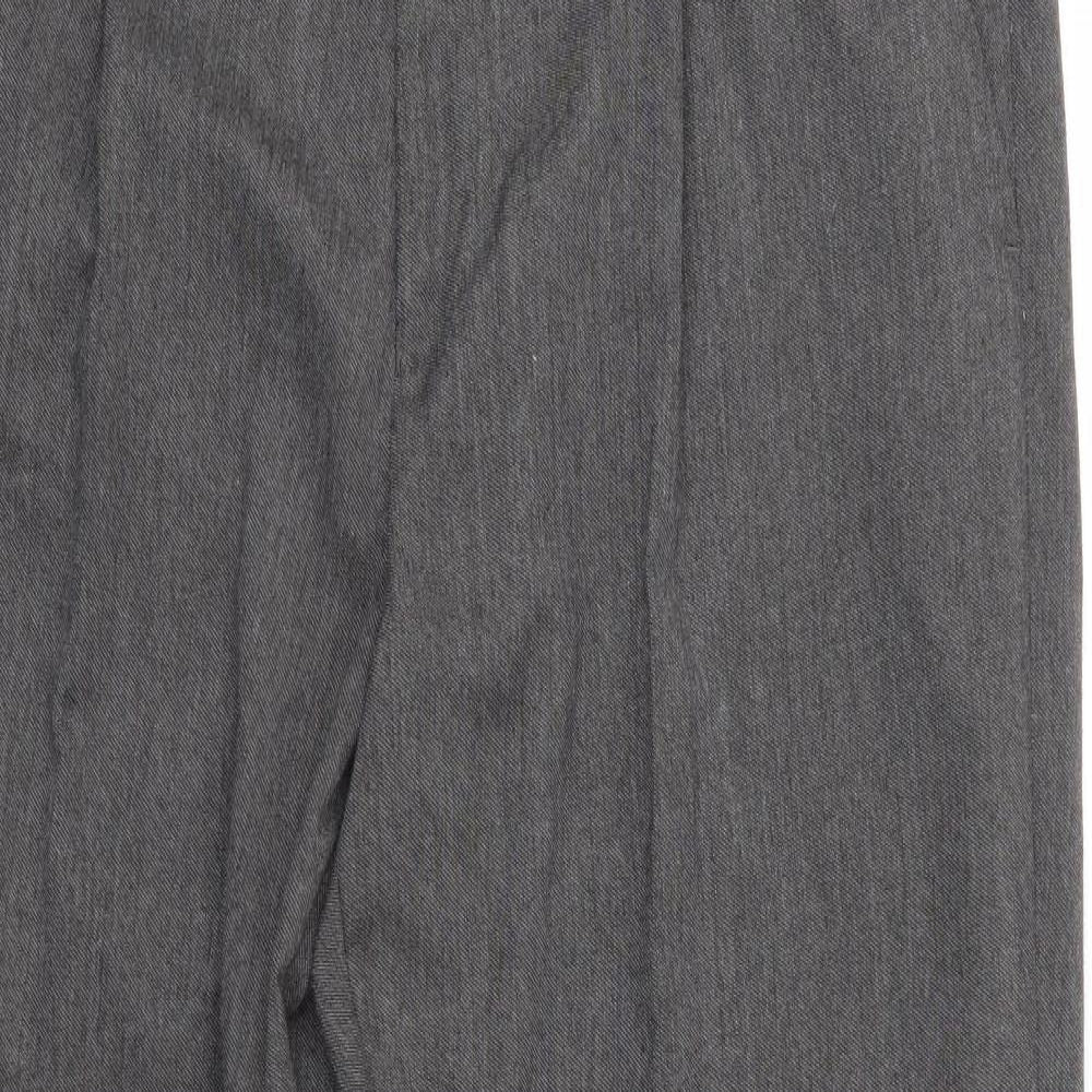 Dunnes Mens Grey  Polyester Trousers  Size 36 in L30 in Regular Zip