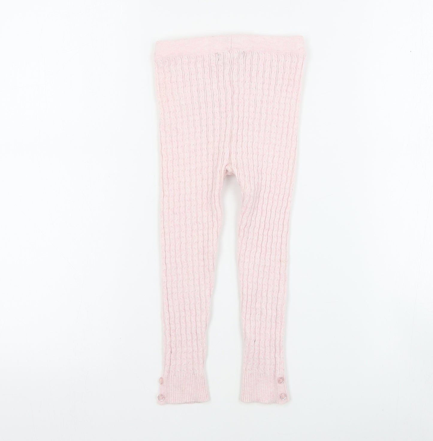 Primark Girls Pink  Cotton Jegging Trousers Size 3-4 Years  Regular Pullover - Legging