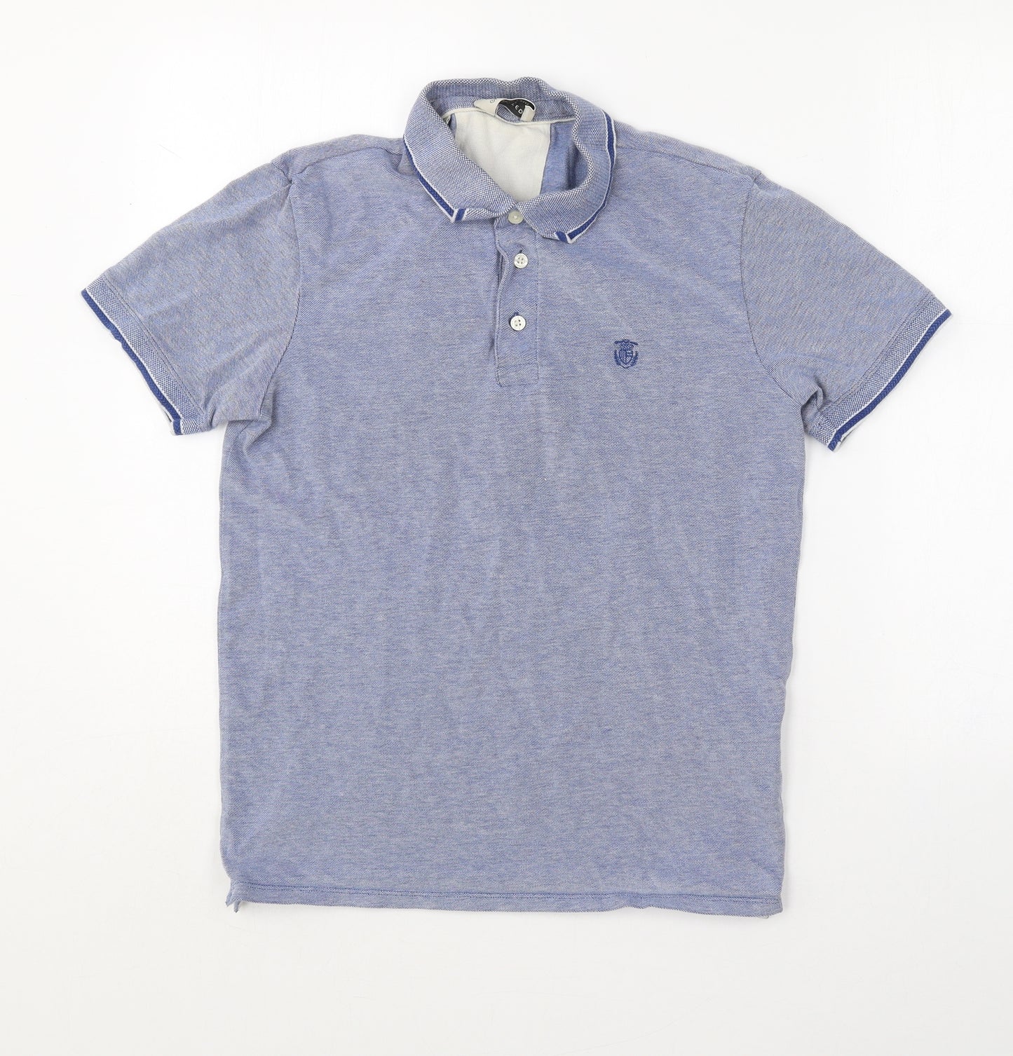 Selected Homme Womens Blue  Cotton Basic Polo Size M Collared