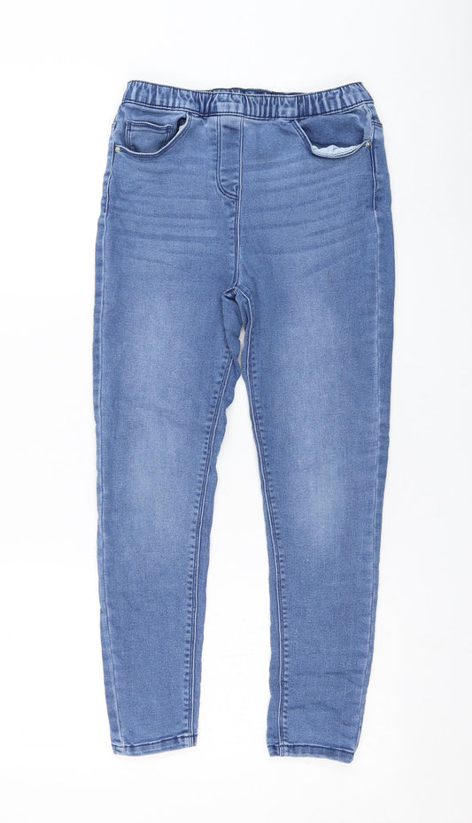 Matalan Girls Blue  Cotton Skinny Jeans Size 10 Years  Regular Pullover
