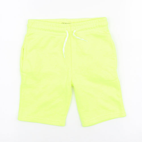 Primark Boys Yellow  Cotton Sweat Shorts Size 6-7 Years  Regular Drawstring