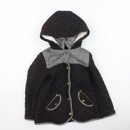 George  Girls Black   Basic Coat Coatigan Size 7-8 Years