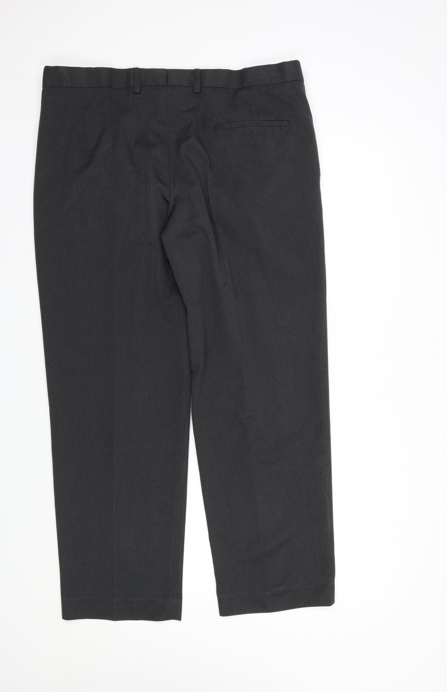 Dunnes Stores Mens Grey  Polyester Dress Pants Trousers Size 36 in L29 in Regular Hook & Eye