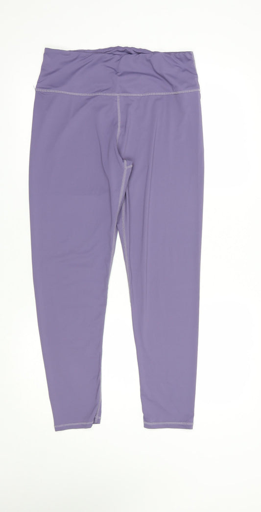 SheIn Womens Purple  Polyester Compression Leggings Size L L27 in Regular