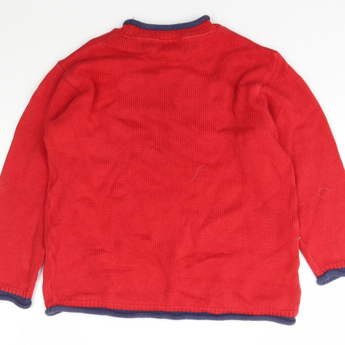 Kids Stuff Boys Red High Neck  Cotton Pullover Jumper Size 9-10 Years  Pullover