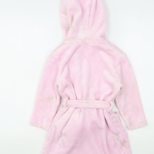 PJ Collection  Girls Pink Solid Polyester Kimono Gown Size 3-4 Years