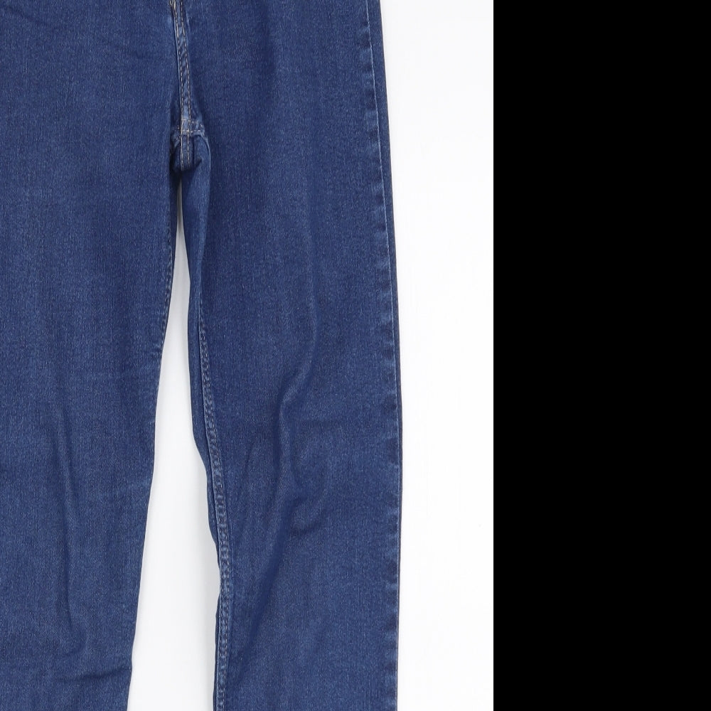 H&M Girls Blue  Cotton Skinny Jeans Size 13-14 Years  Slim Zip