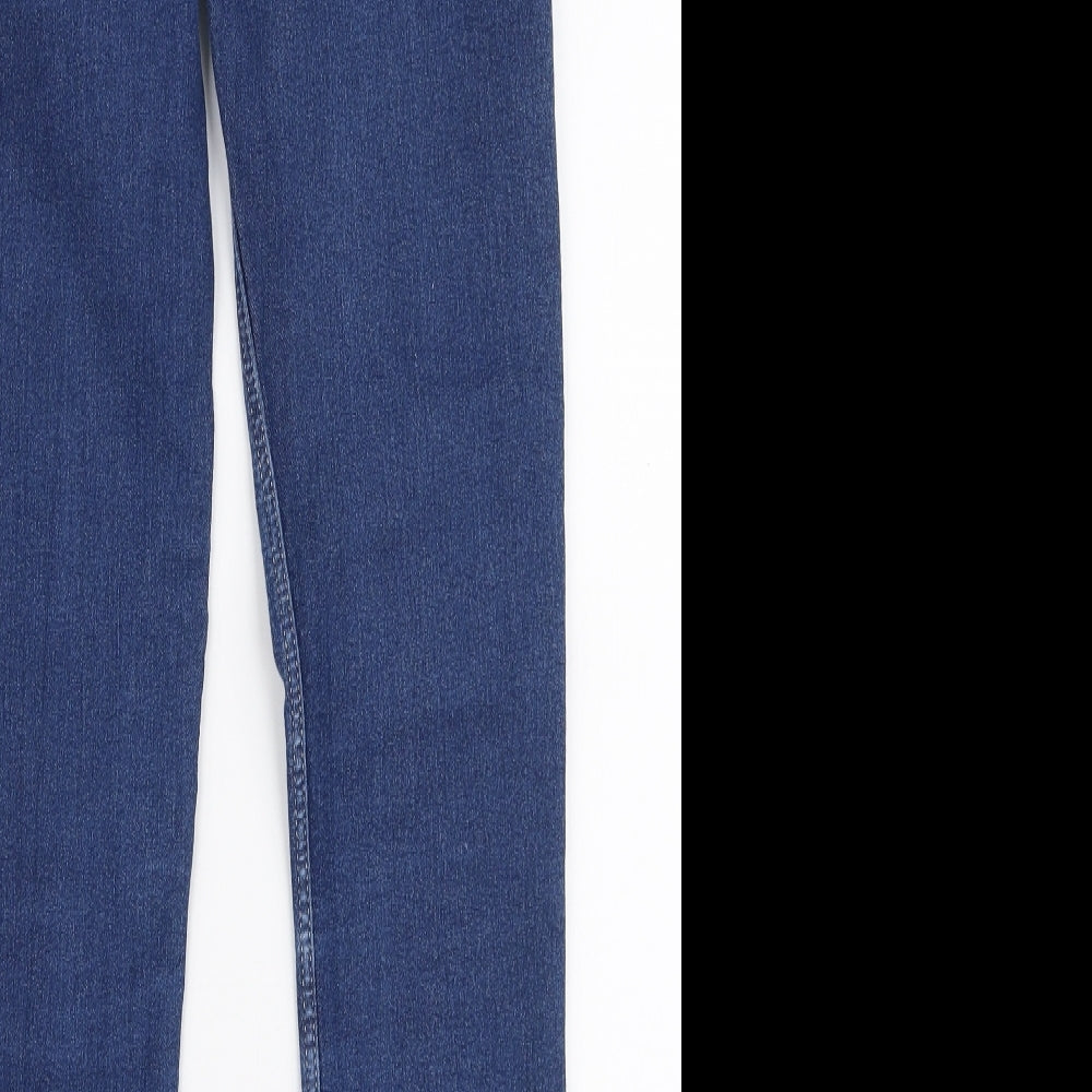 H&M Girls Blue  Cotton Skinny Jeans Size 13-14 Years  Slim Zip