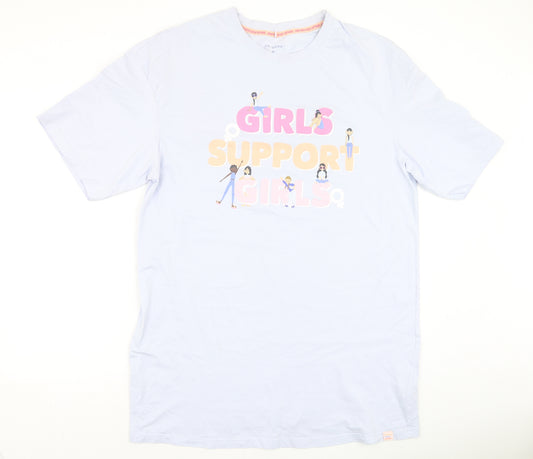 Primark Womens Blue Solid Cotton Top Nightshirt Size M   - Girls support girls