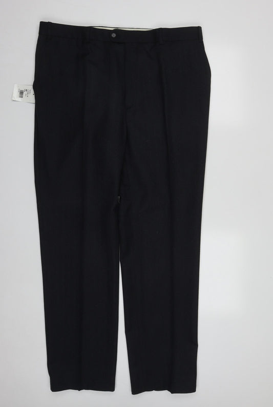 Wellington Mens Blue  Polyester Pedal Pusher Trousers Size 40 in L33 in Regular Zip