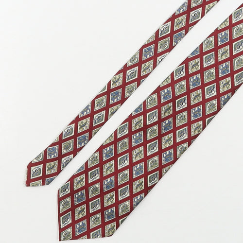 Marks and Spencer Mens Multicoloured Geometric Silk Pointed Tie One Size