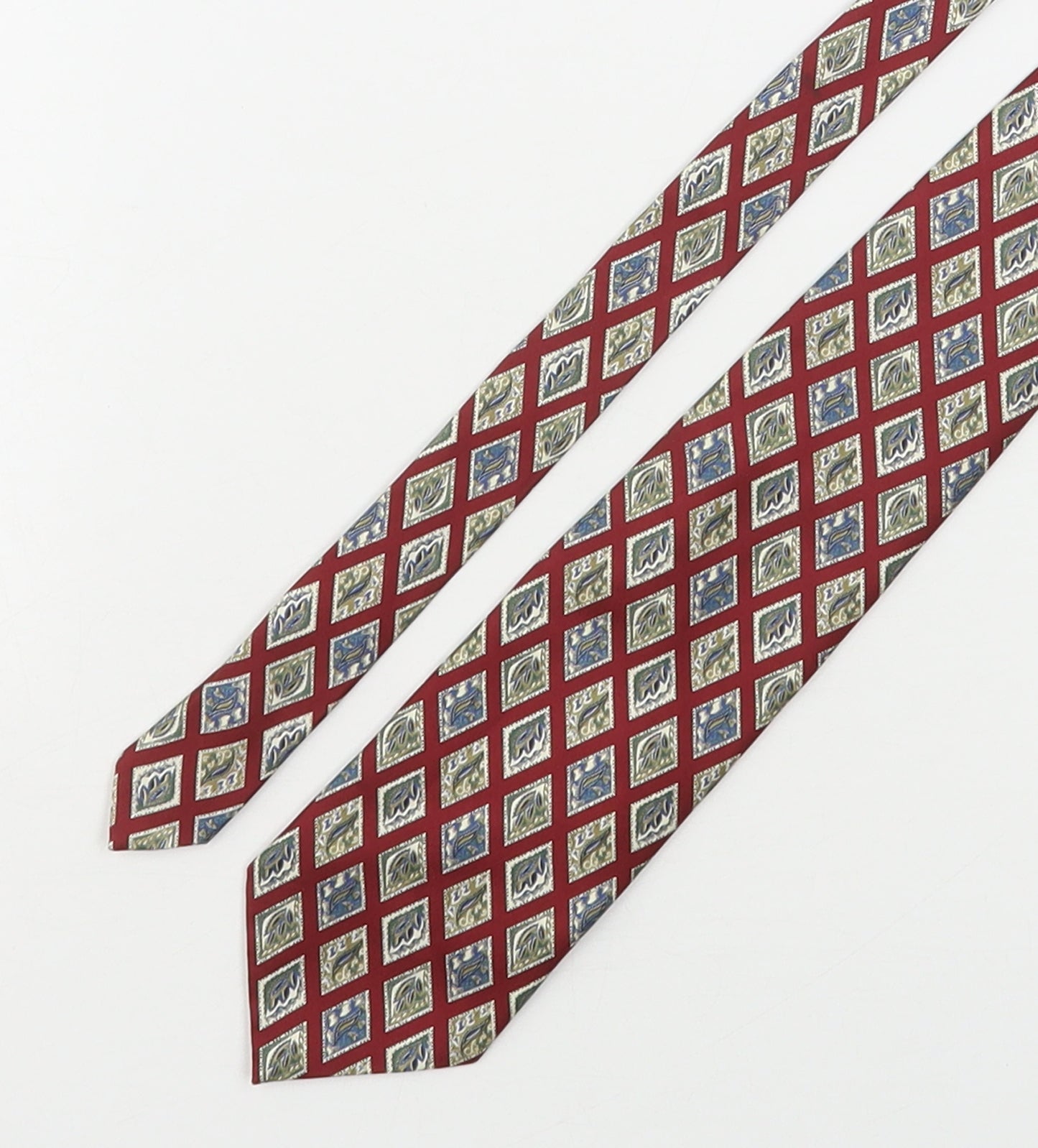Marks and Spencer Mens Multicoloured Geometric Silk Pointed Tie One Size