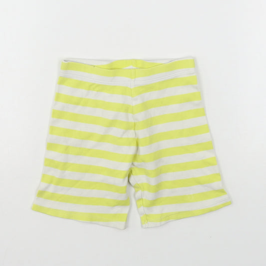 F&F Girls Yellow Striped Cotton Biker Shorts Size 2-3 Years  Regular