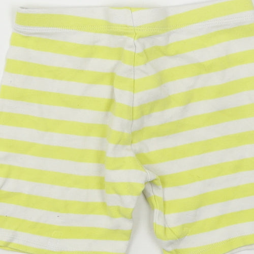 F&F Girls Yellow Striped Cotton Biker Shorts Size 2-3 Years  Regular
