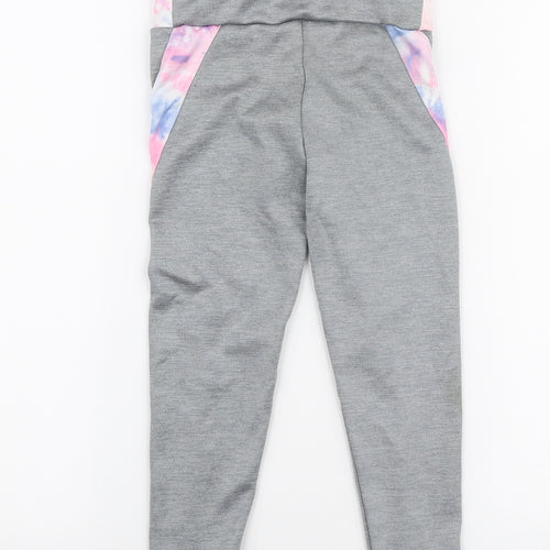 Primark Girls Grey  Polyester Jogger Trousers Size 7-8 Years  Slim Pullover - Leggings