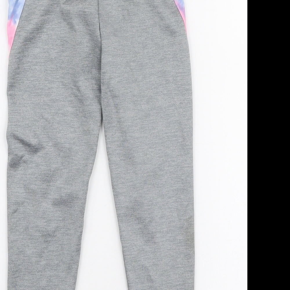 Primark Girls Grey  Polyester Jogger Trousers Size 7-8 Years  Slim Pullover - Leggings