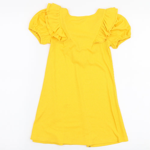Matalan Girls Yellow  Polyester A-Line  Size 5 Years  Round Neck Pullover