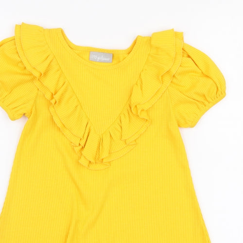 Matalan Girls Yellow  Polyester A-Line  Size 5 Years  Round Neck Pullover
