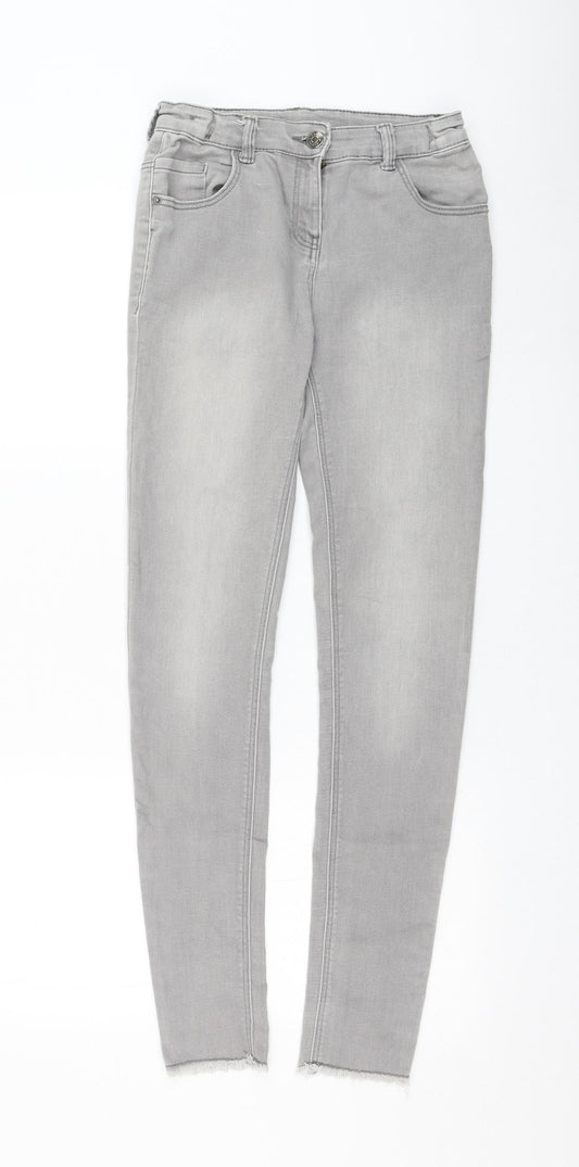 TU Girls Grey  Cotton Skinny Jeans Size 14 Years  Regular Zip