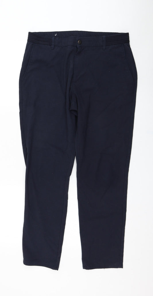Zara Mens Blue  Polyacrylate Fibre Chino Trousers Size L L28 in Regular Zip