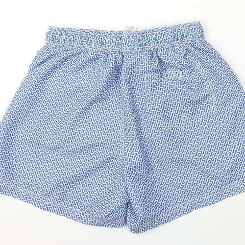 F&F Mens Blue Geometric Polyester Athletic Shorts Size S L6 in Regular  - swim shorts