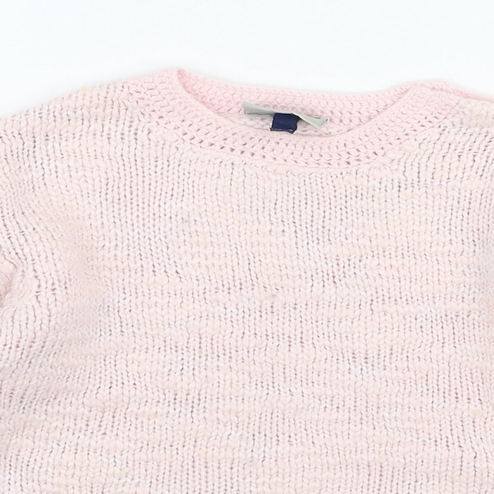 IKKS Girls Pink Round Neck  Acrylic Pullover Jumper Size 6 Years  Pullover