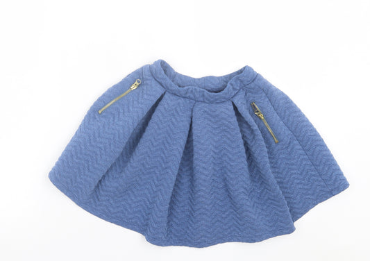 TU Girls Blue  Polyester Skater Skirt Size 9 Years  Regular Pull On